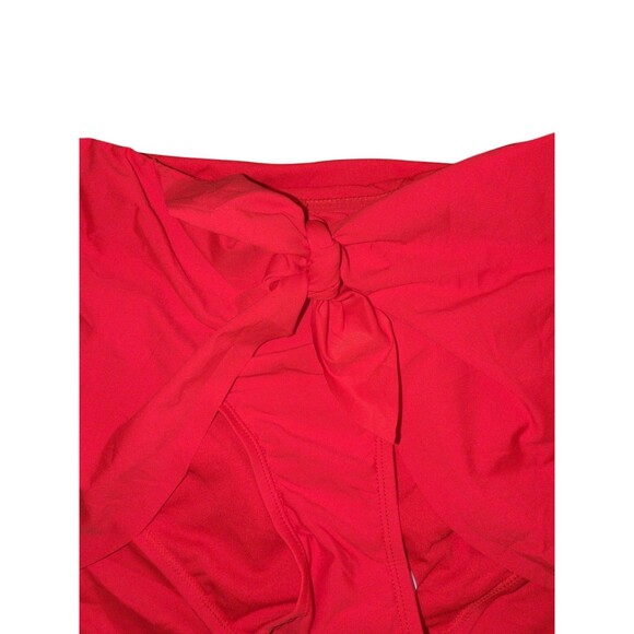 Time & Tru Swim Skirt 1X Women's Orange Knotted Front Pull On Stretch Summer - Picture 3 of 9